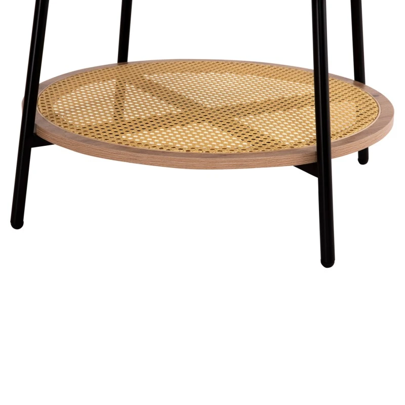 ΤΡΑΠΕΖΙ ΣΑΛΟΝΙΟΥ SEWELL HM18033 MDF ΣΕ ZEBRANO-ΜΕΤΑΛΛΙΚΑ ΠΟΔΙΑ-WICKER Φ80x46,5Υεκ.