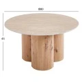 ΤΡΑΠΕΖΙ ΣΑΛΟΝΙΟΥ SILVA HM18443 ΚΕΡΑΜΙΚΟ TOP ΟΨΗ ΤΡΑΒΕΡΤΙΝΑΣ-MDF ΦΥΣΙΚΟ Φ80x45Υεκ.
