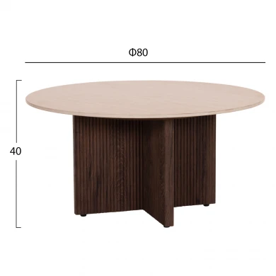 ΤΡΑΠΕΖΙ ΣΑΛΟΝΙΟΥ SKY HM18329 ΚΕΡΑΜΙΚΟ TOP ΟΨΗ ΤΡΑΒΕΡΤΙΝΑΣ-MDF ΒΑΣΗ Φ80x40Υεκ.