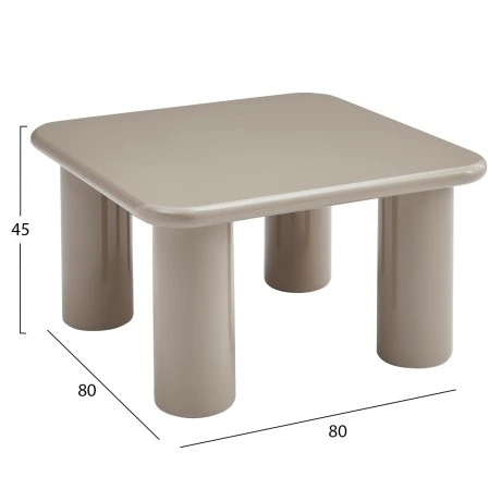 ΤΡΑΠΕΖΙ ΣΑΛΟΝΙΟΥ SOLNA HM18453.05 MDF ΣΕ GLOSSY TAUPE 80x80x45Υεκ