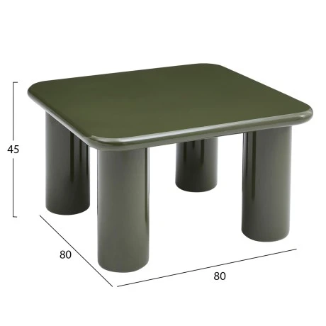 ΤΡΑΠΕΖΙ ΣΑΛΟΝΙΟΥ SOLNA HM18453.07 MDF ΣΕ GLOSSY ΠΡΑΣΙΝΟ 80x80x45Υεκ