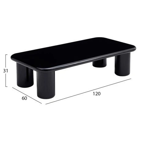 ΤΡΑΠΕΖΙ ΣΑΛΟΝΙΟΥ SOLNA HM18454.02 MDF ΣΕ GLOSSY ΜΑΥΡΟ 120x60x31Υεκ