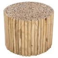 ΤΡΑΠΕΖΙ ΣΑΛΟΝΙΟΥ ΣΤΡΟΓΓΥΛΟ COOTER HM9864 ΚΛΑΔΙΑ TEAK-ΦΥΣΙΚΟ Φ60,5x46Υεκ.
