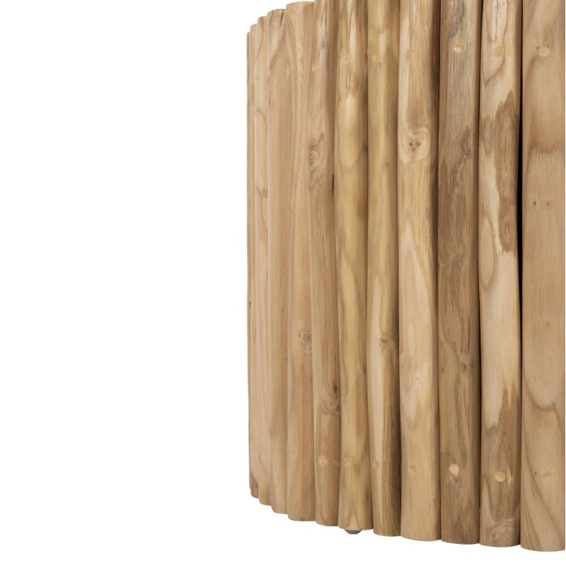 ΤΡΑΠΕΖΙ ΣΑΛΟΝΙΟΥ ΣΤΡΟΓΓΥΛΟ COOTER HM9864 ΚΛΑΔΙΑ TEAK-ΦΥΣΙΚΟ Φ60,5x46Υεκ.