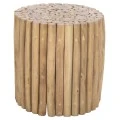 ΤΡΑΠΕΖΙ ΣΑΛΟΝΙΟΥ ΣΤΡΟΓΓΥΛΟ COOTER HM9865 ΚΛΑΔΙΑ TEAK-ΦΥΣΙΚΟ Φ39x40,5Υεκ.