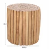 ΤΡΑΠΕΖΙ ΣΑΛΟΝΙΟΥ ΣΤΡΟΓΓΥΛΟ COOTER HM9865 ΚΛΑΔΙΑ TEAK-ΦΥΣΙΚΟ Φ39x40,5Υεκ.