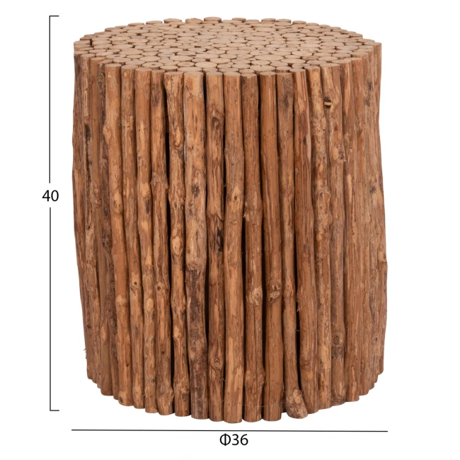 ΤΡΑΠΕΖΙ ΣΑΛΟΝΙΟΥ ΣΤΡΟΓΓΥΛΟ DRIFTER HM4443 DRIFTWOOD ΣΕ ΦΥΣΙΚΟ ΧΡΩΜΑ Φ36x40Υεκ