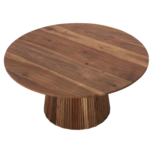 ΤΡΑΠΕΖΙ ΣΑΛΟΝΙΟΥ ΣΤΡΟΓΓΥΛΟ GROOT HM9697 ΜΑΣΙΦ ΑΚΑΚΙΑ ΦΥΣΙΚΟ ΧΡΩΜΑ Φ80x48Υεκ.