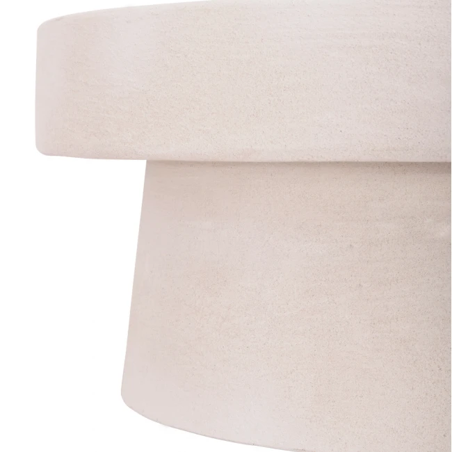 ΤΡΑΠΕΖΙ ΣΑΛΟΝΙΟΥ ΣΤΡΟΓΓΥΛΟ ΣΕΙΡΑ SANTORINI HM18050 MDF ΣΕ ΥΠΟΛΕΥΚΟ ΧΡΩΜΑ Φ80x35Υεκ.