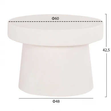 ΤΡΑΠΕΖΙ ΣΑΛΟΝΙΟΥ ΣΤΡΟΓΓΥΛΟ ΣΕΙΡΑ SANTORINI HM18051 MDF ΣΕ ΥΠΟΛΕΥΚΟ ΧΡΩΜΑ Φ60x42,5Υεκ.