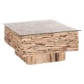ΤΡΑΠΕΖΙ ΣΑΛΟΝΙΟΥ ΤΕΤΡΑΓΩΝΟ SPARROW HM9960 DRIFTWOOD--ΓΥΑΛΙ 95x95x51,5Υεκ.