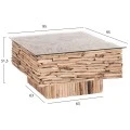 ΤΡΑΠΕΖΙ ΣΑΛΟΝΙΟΥ ΤΕΤΡΑΓΩΝΟ SPARROW HM9960 DRIFTWOOD--ΓΥΑΛΙ 95x95x51,5Υεκ.