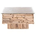 ΤΡΑΠΕΖΙ ΣΑΛΟΝΙΟΥ ΤΕΤΡΑΓΩΝΟ SPARROW HM9960 DRIFTWOOD--ΓΥΑΛΙ 95x95x51,5Υεκ.