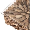 ΤΡΑΠΕΖΙ ΣΑΛΟΝΙΟΥ ΤΕΤΡΑΓΩΝΟ SPARROW HM9961 DRIFTWOOD--ΓΥΑΛΙ 75x75x51Υεκ.