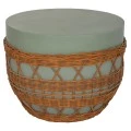 ΤΡΑΠΕΖΙ ΣΑΛΟΝΙΟΥ VILHENA HM18165 FIBER CEMENT ΠΡΑΣΙΝΟ-RATTAN ΦΥΣΙΚΟ Φ56x47Υεκ.