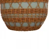 ΤΡΑΠΕΖΙ ΣΑΛΟΝΙΟΥ VILHENA HM18165 FIBER CEMENT ΠΡΑΣΙΝΟ-RATTAN ΦΥΣΙΚΟ Φ56x47Υεκ.