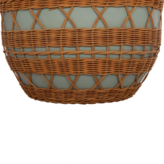 ΤΡΑΠΕΖΙ ΣΑΛΟΝΙΟΥ VILHENA HM18165 FIBER CEMENT ΠΡΑΣΙΝΟ-RATTAN ΦΥΣΙΚΟ Φ56x47Υεκ.