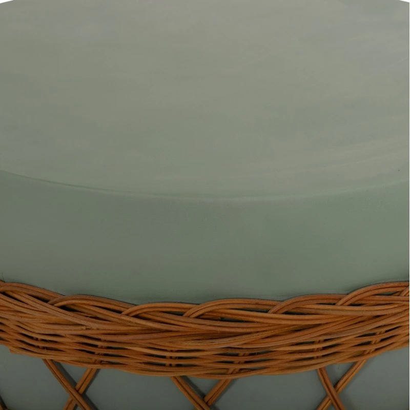 ΤΡΑΠΕΖΙ ΣΑΛΟΝΙΟΥ VILHENA HM18165 FIBER CEMENT ΠΡΑΣΙΝΟ-RATTAN ΦΥΣΙΚΟ Φ56x47Υεκ.