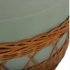 ΤΡΑΠΕΖΙ ΣΑΛΟΝΙΟΥ VILHENA HM18165 FIBER CEMENT ΠΡΑΣΙΝΟ-RATTAN ΦΥΣΙΚΟ Φ56x47Υεκ.