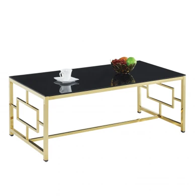 ΤΡΑΠΕΖΙ ΣΑΛΟΝΙΟΥ YARA HM8623.02 ΜΕ ΜΑΥΡΟ ΓΥΑΛΙ ΚΑΙ ΕΠΙΧΡΥΣΗ ΒΑΣΗ 120X60Χ45 EK.