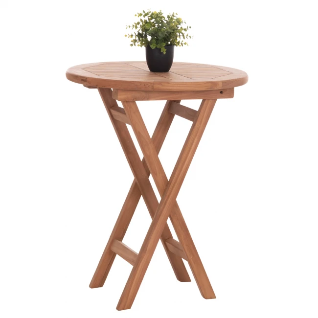ΤΡΑΠΕΖΙ ΣΚΗΝΟΘΕΤΗ ΣΤΡΟΓΓΥΛΟ ERIS HM18119 ΞΥΛΟ TEAK--ΦΥΣΙΚΟ Φ60x75Υεκ.