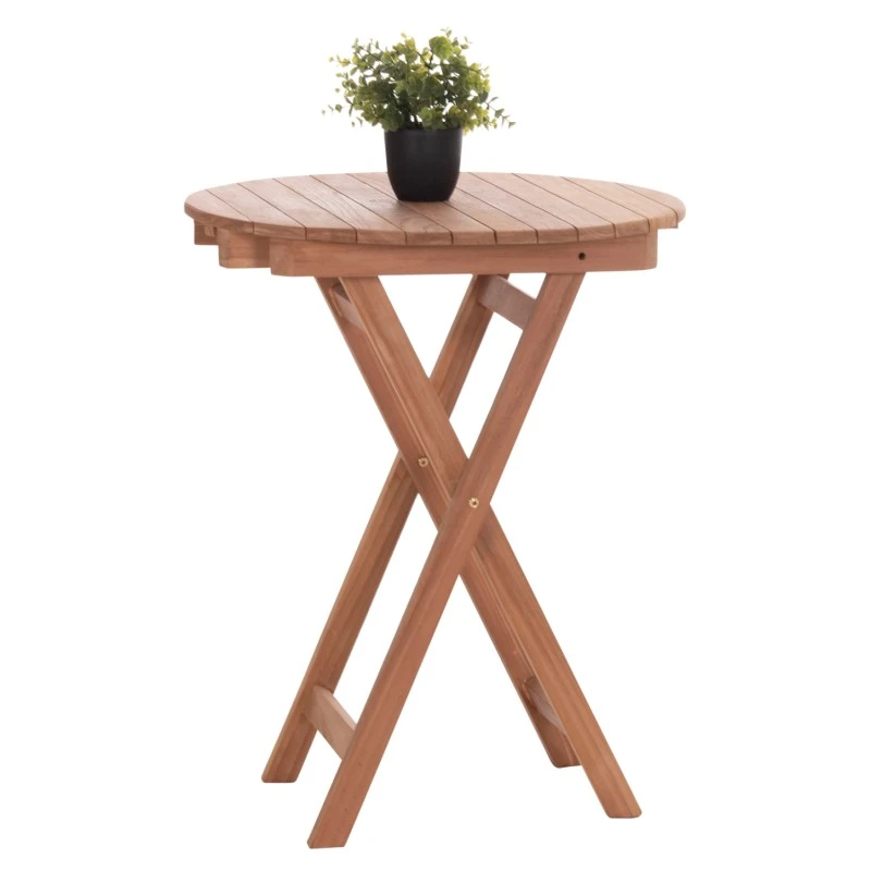 ΤΡΑΠΕΖΙ ΣΚΗΝΟΘΕΤΗ ΣΤΡΟΓΓΥΛΟ HEIDEL HM18120 ΞΥΛΟ TEAK--ΦΥΣΙΚΟ Φ60x75Υεκ.