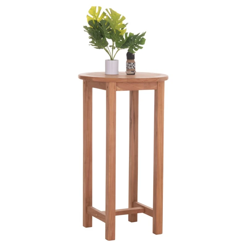 ΤΡΑΠΕΖΙ/ΣΤΑΝΤ ΜΠΑΡ ΣΤΡΟΓΓΥΛΟ PRESSCOT HM18114 ΞΥΛΟ TEAK--ΦΥΣΙΚΟ Φ60x105Υεκ.