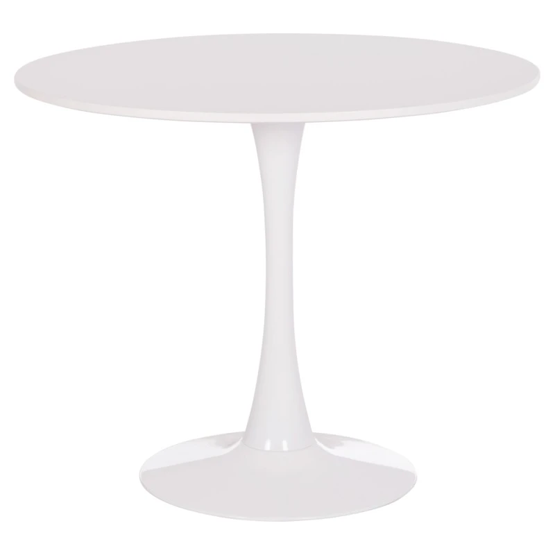 ΤΡΑΠΕΖΙ ΣΤΡΟΓΓΥΛΟ BROLIN HM18141.01 MDF TOP-ΒΑΣΗ ΜΕΤΑΛΛΙΚΗ--ΛΕΥΚΟ Φ90x73Υεκ