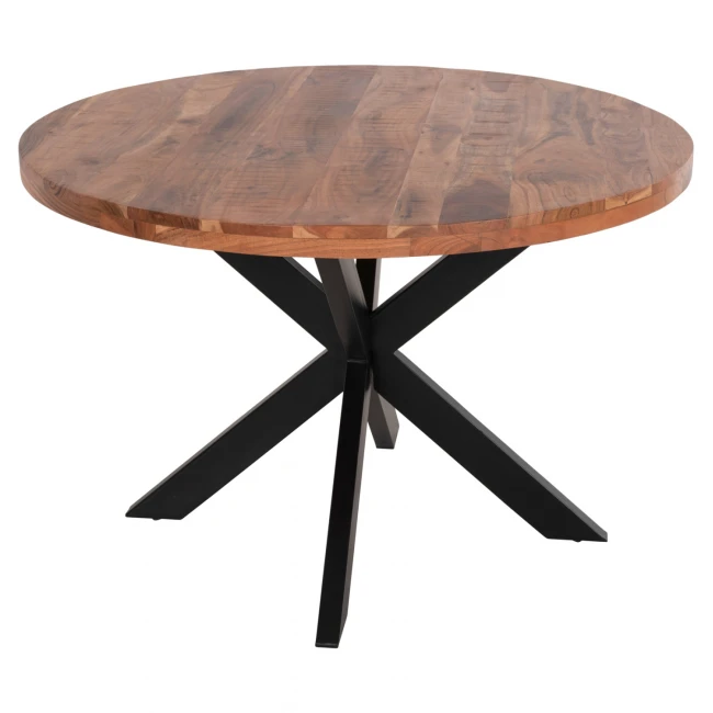 ΤΡΑΠΕΖΙ ΣΤΡΟΓΓΥΛΟ MONTANA SUPERIOR HM9903 4εκ.ΠΑΧΟΣ ΜΑΣΙΦ ΞΥΛΟ ΑΚΑΚΙΑΣ Φ120Χ77Υεκ