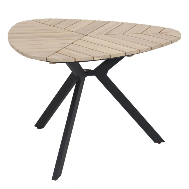 ΤΡΑΠΕΖΙ TRADEN HM6242 ΞΥΛΟ ΑΚΑΚΙΑΣ ΣΕ ΣΧΗΜΑ ΦΥΛΛΟΥ--ΜΕΤΑΛΛΙΚΑ ΠΟΔΙΑ 110x108x76Υεκ.