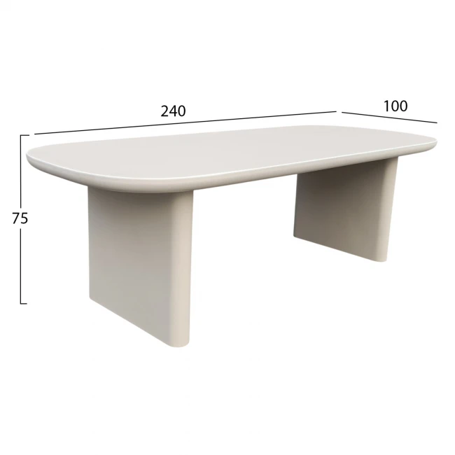 ΤΡΑΠΕΖΙ ΤΡΑΠΕΖΑΡΙΑΣ AZAMI HM6600.02 ΜΠΕΖ FIBER CEMENT 240x100x75Υεκ.