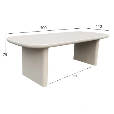 ΤΡΑΠΕΖΙ ΤΡΑΠΕΖΑΡΙΑΣ FIBER CEMENT AZAMI HM6601.02 ΜΠΕΖ 300x112x75Υεκ.