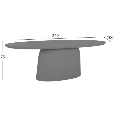 ΤΡΑΠΕΖΙ ΤΡΑΠΕΖΑΡΙΑΣ FIBER CEMENT ΟΒΑΛ BRECCAN HM6577.01 ΓΚΡΙ 240x100x75Υεκ.