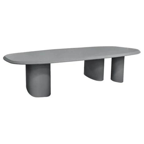 ΤΡΑΠΕΖΙ ΤΡΑΠΕΖΑΡΙΑΣ FIBER CEMENT ΟΒΑΛ GLEN HM6598.01 ΓΚΡΙ 260x95x75Υεκ