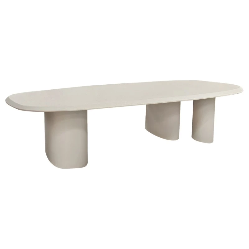 ΤΡΑΠΕΖΙ ΤΡΑΠΕΖΑΡΙΑΣ FIBER CEMENT ΟΒΑΛ GLEN HM6598.02 ΜΠΕΖ 260x95x75Υεκ