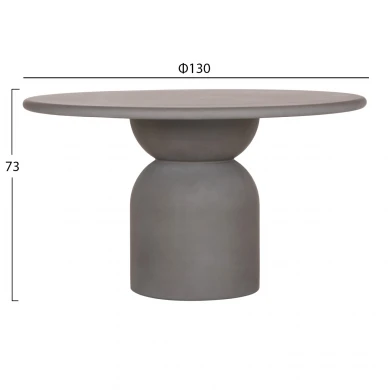 ΤΡΑΠΕΖΙ ΤΡΑΠΕΖΑΡΙΑΣ FIBER CEMENT ΣΤΡΟΓΓΥΛΟ KAZVIN HM6582.01 ΓΚΡΙ Φ130x73Υεκ