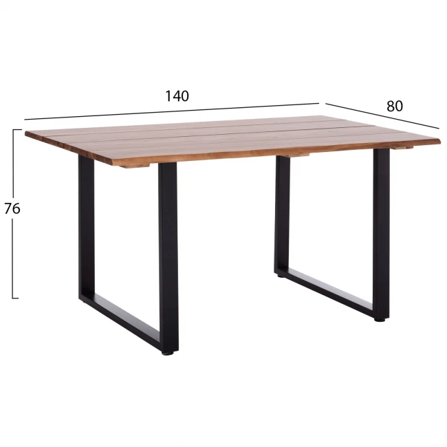 ΤΡΑΠΕΖΙ ΤΡΑΠΕΖΑΡΙΑΣ FRIGGO HM6296.02 ΞΥΛΟ ΑΚΑΚΙΑΣ-2,6εκ πάχος 140x80x76Υεκ.