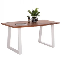 ΤΡΑΠΕΖΙ ΤΡΑΠΕΖΑΡΙΑΣ MONTANA HM8336.12 ΞΥΛΟ ΑΚΑΚΙΑΣ 4εκ.ΠΑΧΟΣ-ΛΕΥΚΑ ΠΟΔΙΑ 160X90X77Υεκ.