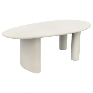 ΤΡΑΠΕΖΙ ΤΡΑΠΕΖΑΡΙΑΣ ΟΒΑΛ VOLPE HM6599.02 ΜΠΕΖ FIBER CEMENT 240x100x75Υεκ