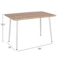 ΤΡΑΠΕΖΙ ΤΡΑΠΕΖΑΡΙΑΣ PALOMA HM8334.02, 120X70X76,5- SONOMA, ΛΕΥΚΑ ΠΟΔΙΑ