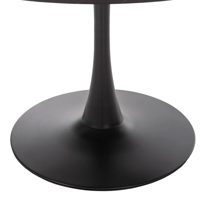 ΤΡΑΠΕΖΙ ΤΡΑΠΕΖΑΡΙΑΣ  ΣΤΡΟΓΓΥΛΟ BLACK MARBLE HM9422.02 Φ120x74Yεκ.