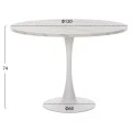 ΤΡΑΠΕΖΙ ΤΡΑΠΕΖΑΡΙΑΣ ROLLO HM9422.11 ΣΤΡΟΓΓΥΛΟ WHITE MARBLE Φ120x74Yεκ.