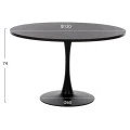ΤΡΑΠΕΖΙ ΤΡΑΠΕΖΑΡΙΑΣ ROLLO HM9422.12 ΣΤΡΟΓΓΥΛΟ BLACK MARBLE Φ120x74Yεκ.