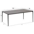 ΤΡΑΠΕΖΙ ΤΡΑΠΕΖΑΡΙΑΣ STAD HM6557.01 ΓΚΡΙ ΑΛΟΥΜΙΝΙΟ & SINTERED STONE TOP 180x90x74Υεκ