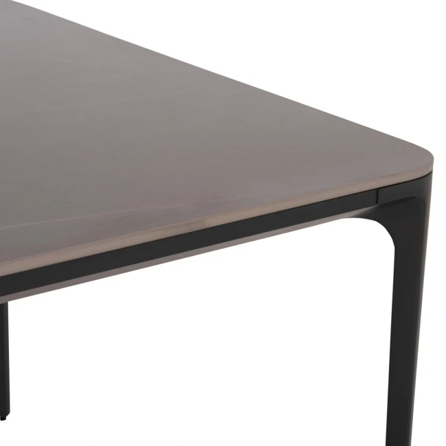 ΤΡΑΠΕΖΙ ΤΡΑΠΕΖΑΡΙΑΣ STAD HM6557.01 ΓΚΡΙ ΑΛΟΥΜΙΝΙΟ & SINTERED STONE TOP 180x90x74Υεκ
