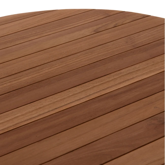 TΡΑΠΕΖΙ ΤΡΑΠΕΖΑΡΙΑΣ ΣΤΡΟΓΓΥΛΟ DANTE HM6379 ΞΥΛΟ TEAK Φ80x75Υεκ.