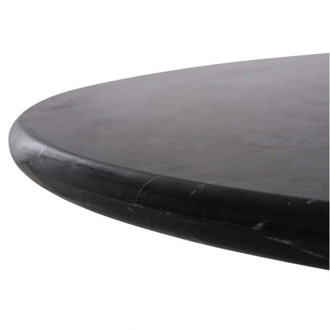 ΤΡΑΠΕΖΙ ΤΡΑΠΕΖΑΡΙΑΣ ΣΤΡΟΓΓΥΛΟ DRAXX HM9687 ΜΑΣΙΦ ΞΥΛΟ ΑΚΑΚΙΑΣ-ΕΠΙΦΑΝΕΙΑ ΜΑΥΡΟ ΜΑΡΜΑΡΟ Φ120x76Υεκ