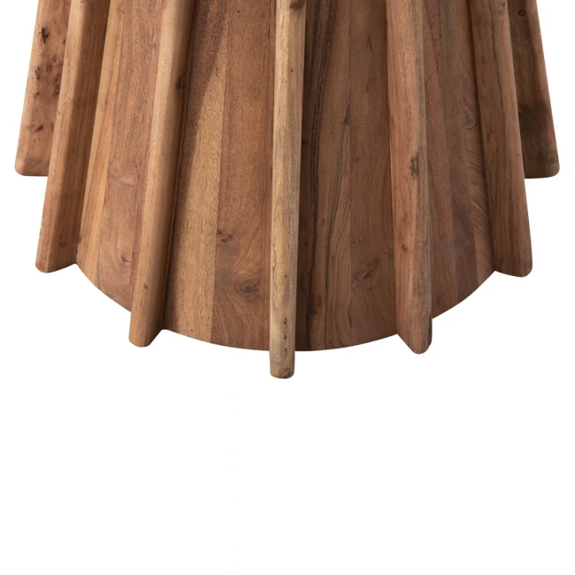 ΤΡΑΠΕΖΙ ΤΡΑΠΕΖΑΡΙΑΣ ΣΤΡΟΓΓΥΛΟ DRAXX HM9687 ΜΑΣΙΦ ΞΥΛΟ ΑΚΑΚΙΑΣ-ΕΠΙΦΑΝΕΙΑ ΜΑΥΡΟ ΜΑΡΜΑΡΟ Φ120x76Υεκ