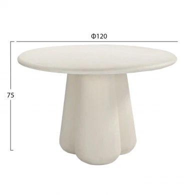 ΤΡΑΠΕΖΙ ΤΡΑΠΕΖΑΡΙΑΣ ΣΤΡΟΓΓΥΛΟ NAYU HM6583.02 ΜΠΕΖ FIBER CEMENT Φ120x75Υεκ