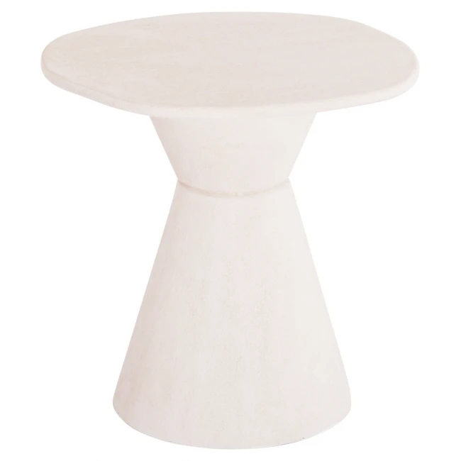 ΤΡΑΠΕΖΙ ΤΡΑΠΕΖΑΡΙΑΣ ΣΤΡΟΓΓΥΛΟ ΣΕΙΡΑ SANTORINI HM18055 MDF ΥΠΟΛΕΥΚΟ ΧΡΩΜΑ Φ77x76Υεκ.
